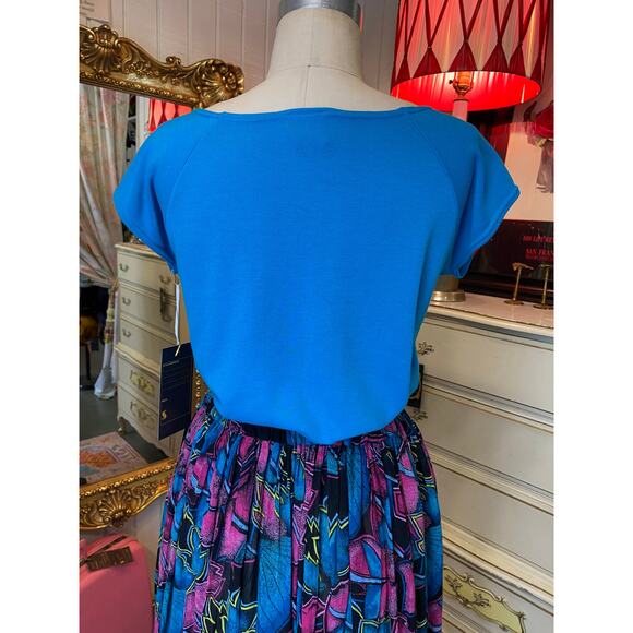 vintage 1980s mickey mouse sweatshirt crewel embroidered cap sleeve 80s fashion - Picture 6 of 6